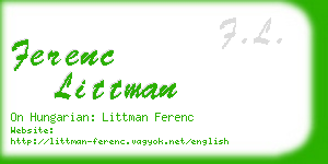 ferenc littman business card